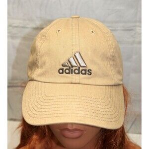 Vintage adidas beige hat lightweight Climalite Unisex Baseball Cap 3 bars